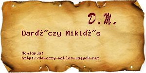 Daróczy Miklós névjegykártya