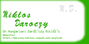 miklos daroczy business card